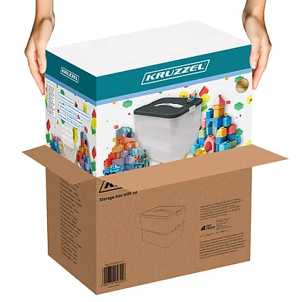 Kruzzel caurspīdīgs 2 līmeņu organizators ar sadalītājiem 15 l