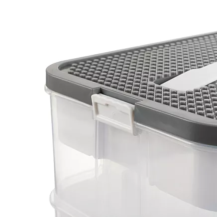 Kruzzel caurspīdīgs 2 līmeņu organizators ar sadalītājiem 15 l