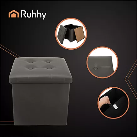 Folding pouffe gray Ruhhy 25780