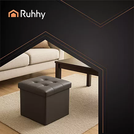 Folding pouffe gray Ruhhy 25780