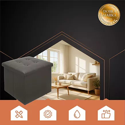 Folding pouffe gray Ruhhy 25780