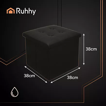 Folding pouffe black Ruhhy 25779