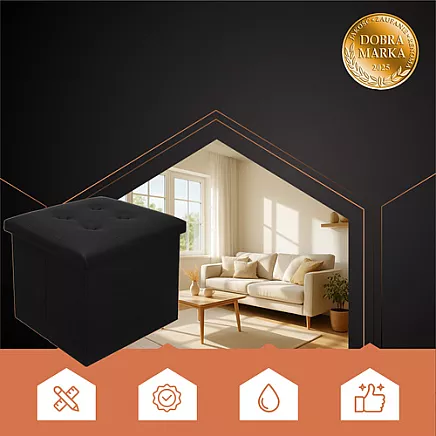 Folding pouffe black Ruhhy 25779