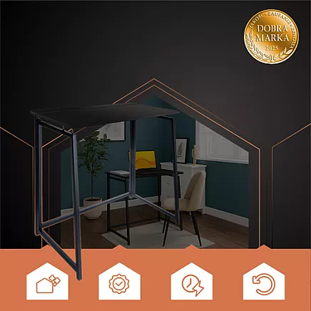 Black folding wooden desk Ruhhy 26117