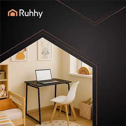 Black folding wooden desk Ruhhy 26117