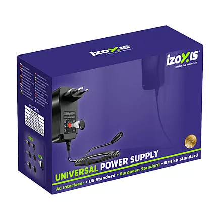 Izoxis 26106 universāls barošanas bloks 30W ar USB un 6 uzgaļiem