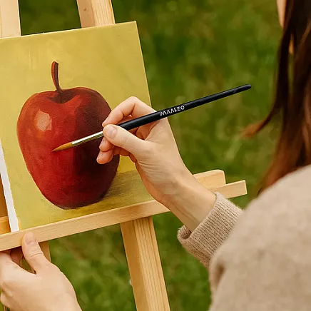 Mākslinieku otu komplekts Maaleo 26118, 11 gab. ar statīvu, melns