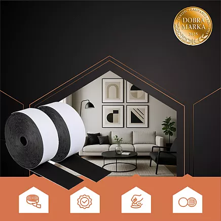 Self-adhesive Velcro black 5m x 2.5cm Ruhhy 24237