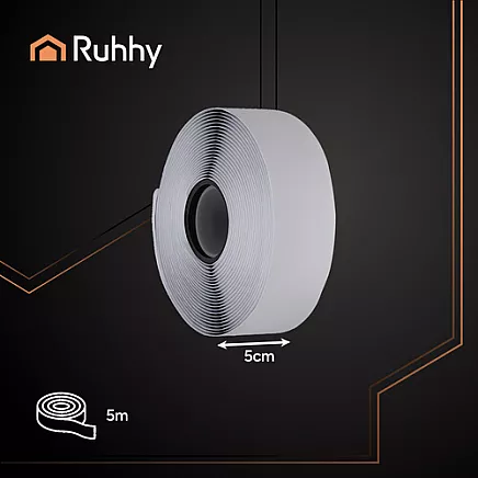 Self-adhesive Velcro tape 5mx5cm black Ruhhy 25806