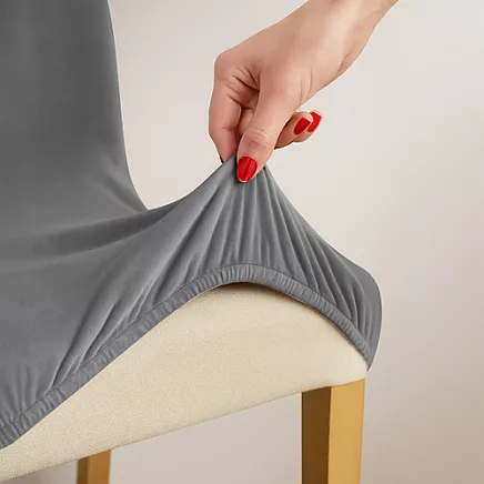 Elastīgi krēslu pārvalki Ruhhy 25990, 6 gab. komplekts, tumši pelēki