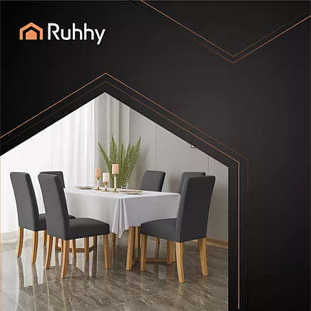 Elastīgi krēslu pārvalki Ruhhy 25990, 6 gab. komplekts, tumši pelēki