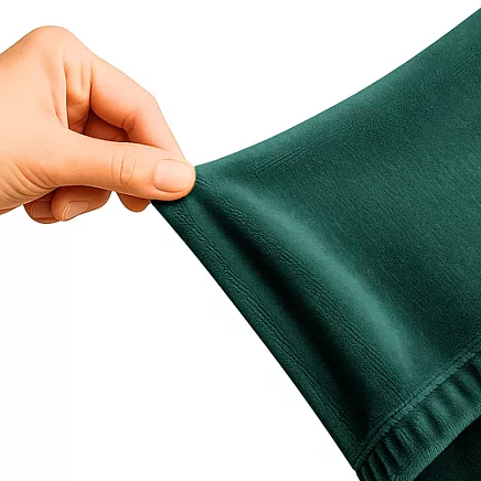 Elastīgs velūra stūra dīvāna pārvalks Ruhhy 26032, 145-185 cm, zaļš