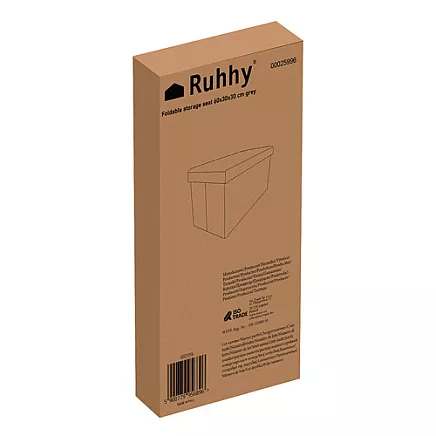 Gray fabric pouf 60x30x30 cm Ruhhy 25996