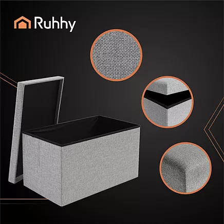 Gray fabric pouf 60x30x30 cm Ruhhy 25996