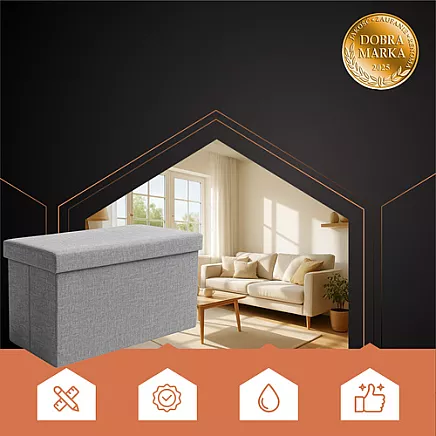 Gray fabric pouf 60x30x30 cm Ruhhy 25996