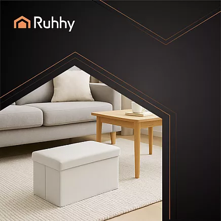 Gray velvet pouf 60x30x30 cm Ruhhy 25994