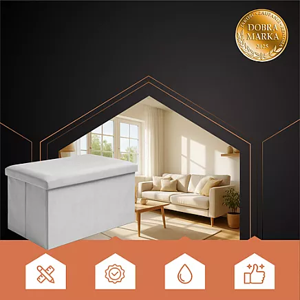 Gray velvet pouf 60x30x30 cm Ruhhy 25994