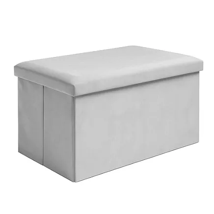 Gray velvet pouf 60x30x30 cm Ruhhy 25994