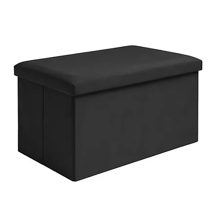 Saliekams velūra pufs ar kasti Ruhhy 25995, 60x30x30 cm, melns