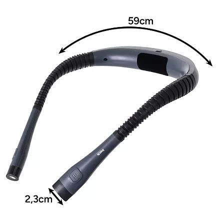 Uzlādējama LED kakla lampiņa lasīšanai Izoxis 25675, pelēka