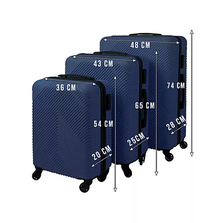 3-in-1 suitcase set - navy blue Trizand 26664