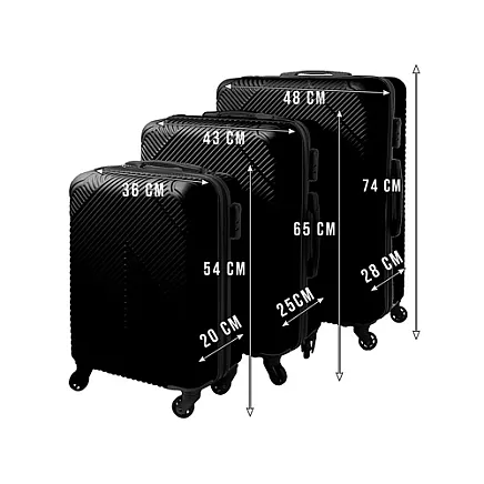 3-in-1 suitcase set - black Trizand 26661