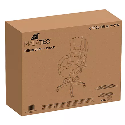 Office chair with footrest - black Malatec 26195