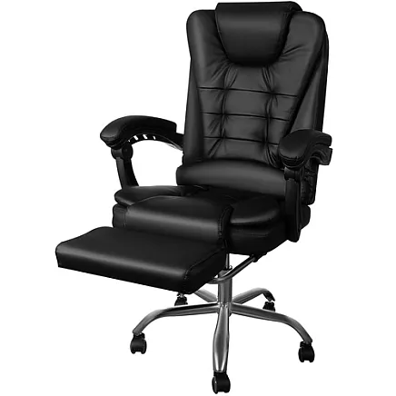 Office chair with footrest - black Malatec 26195
