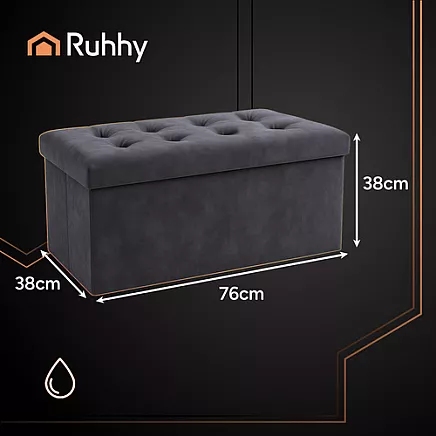 Gray velvet pouf 76x38x38cm Ruhhy 26130