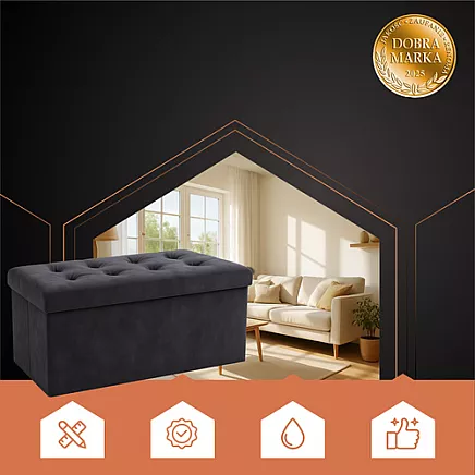 Gray velvet pouf 76x38x38cm Ruhhy 26130