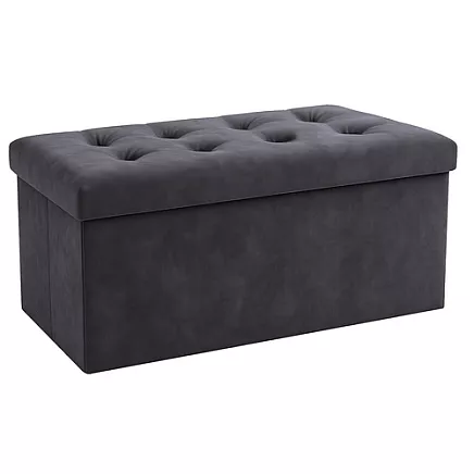 Gray velvet pouf 76x38x38cm Ruhhy 26130