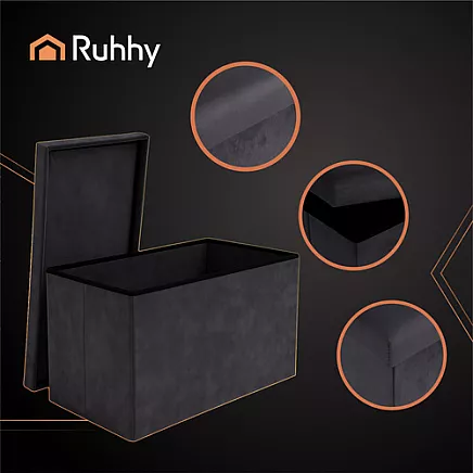 Gray velvet pouf 76x38x38cm Ruhhy 26130