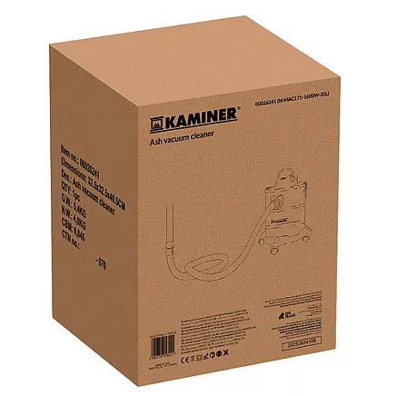 Karstumizturīgs pelnu putekļsūcējs Kaminer ODK013-20L, 20L, 1600W