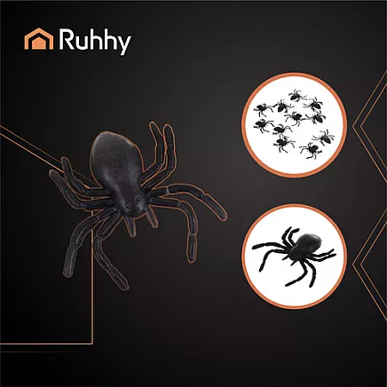 Plastic spiders - decoration - 10 pcs Ruhhy 26028