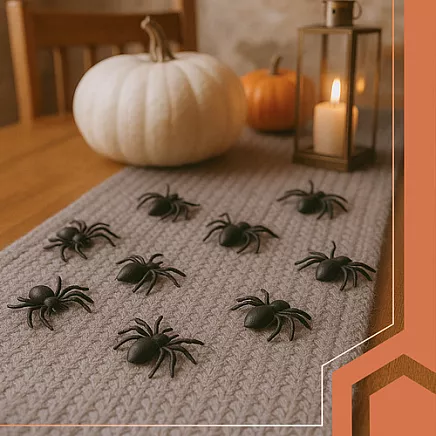 Plastic spiders - decoration - 10 pcs Ruhhy 26028
