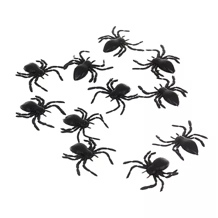 Plastic spiders - decoration - 10 pcs Ruhhy 26028
