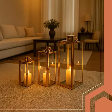 Golden lanterns 38/49/63cm 3pcs Ruhhy 26476
