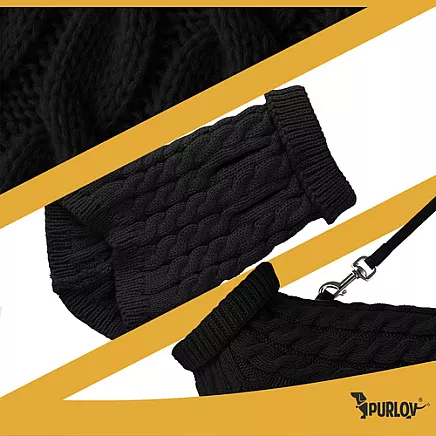 Dog/cat clothes size L black Purlov 26218