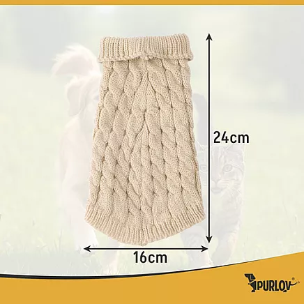 Dog/cat clothes size S beige Purlov 26216