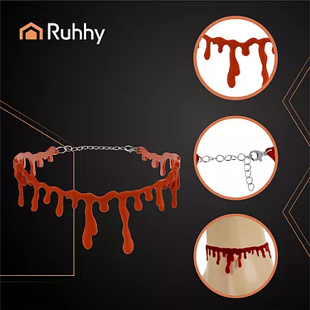 Asiņaina Helovīna kaklarota čokers Ruhhy 26143, sarkana