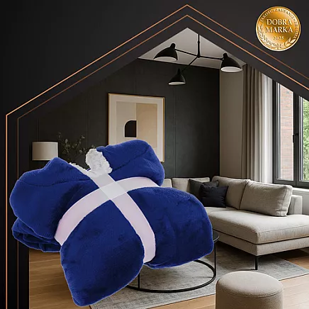 Ruhhy oversize džemperis-sega, silts hūdijs ar kabatu un kapuci 26147, tumši zils