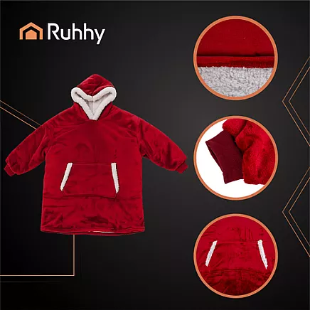 XXL sweatshirt - red blanket Ruhhy 26145