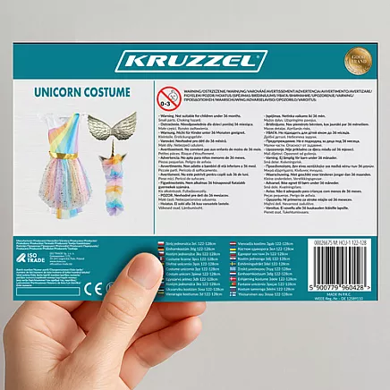 3-piece unicorn costume 122-128cm Kruzzel 26675