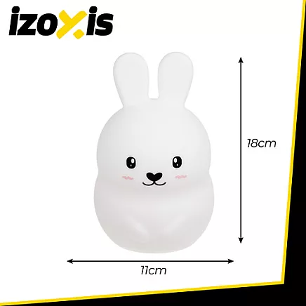 RGB night lamp with remote control - rabbit Izoxis 26204