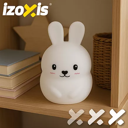 RGB night lamp with remote control - rabbit Izoxis 26204