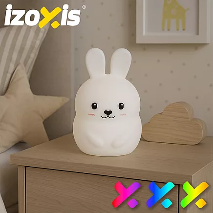 RGB night lamp with remote control - rabbit Izoxis 26204