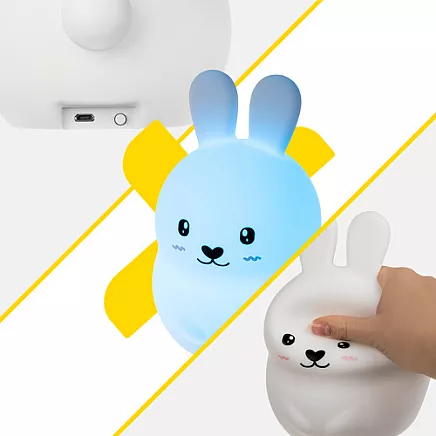 RGB night lamp with remote control - rabbit Izoxis 26204