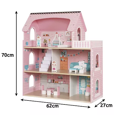 Kruzzel 26364 Wooden Dollhouse