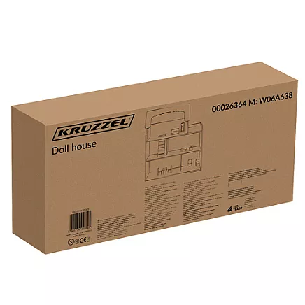 Kruzzel 26364 Wooden Dollhouse