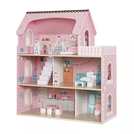 Kruzzel 26364 Wooden Dollhouse